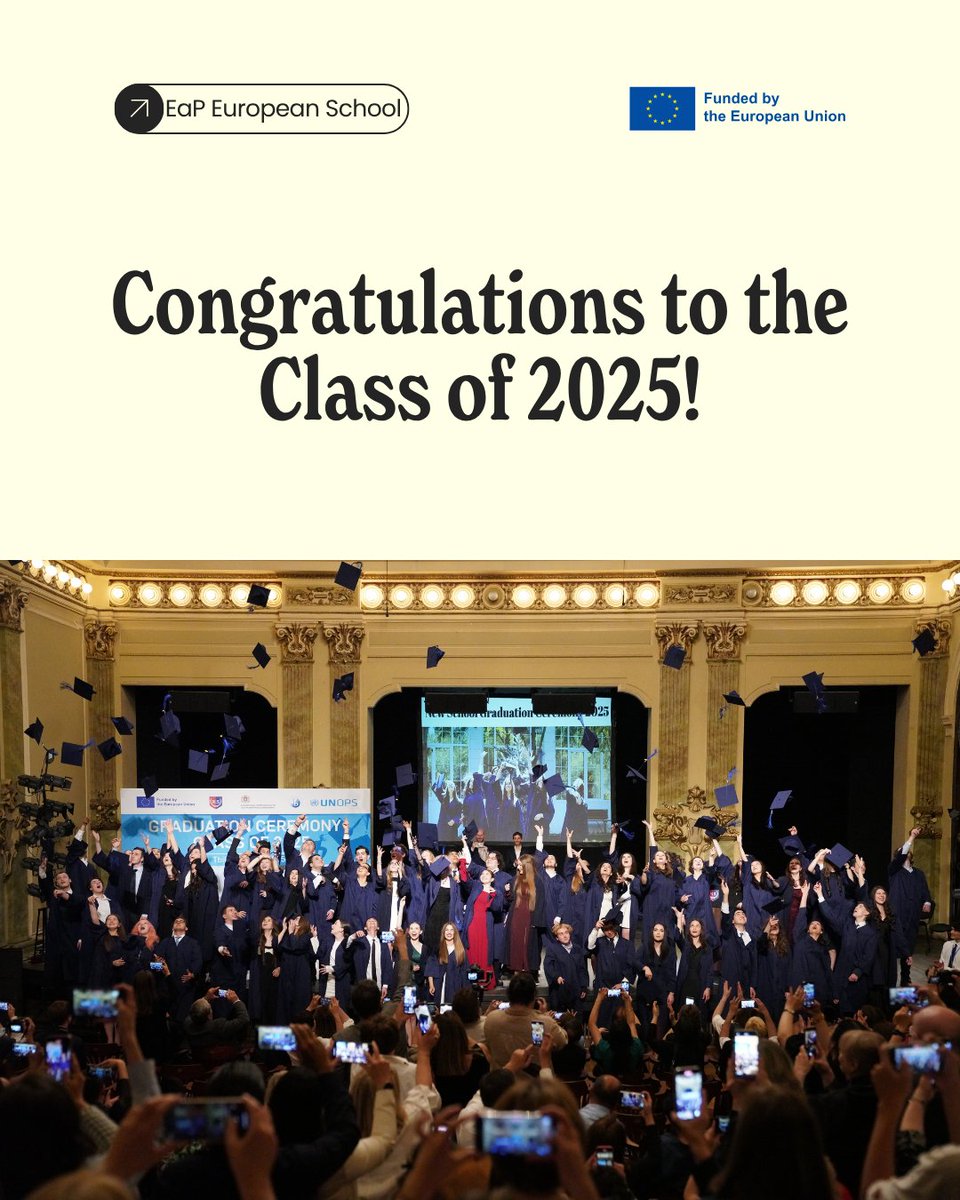 🎓 Well done to the Class of 2025!

20 students from Armenia, Azerbaijan, Belarus, Georgia, Moldova and Ukraine have just completed their IB (International Baccalaureate) Diplomas at the 🇪🇺  EU-funded Eastern Partnership European School in Tbilisi.

They’re now heading off to