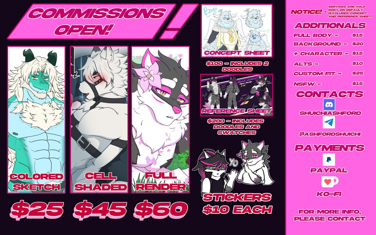 Commissions are open! Reposts are appreciated.