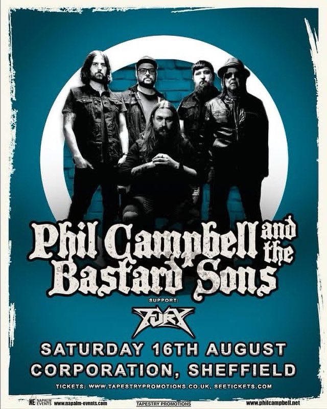 SHEFFIELD!

We’re thrilled to announce that Fury will be supporting us at our rescheduled show at Corporation on Saturday August 16th. 

Grab your 🎟️ now at philcampbell.net