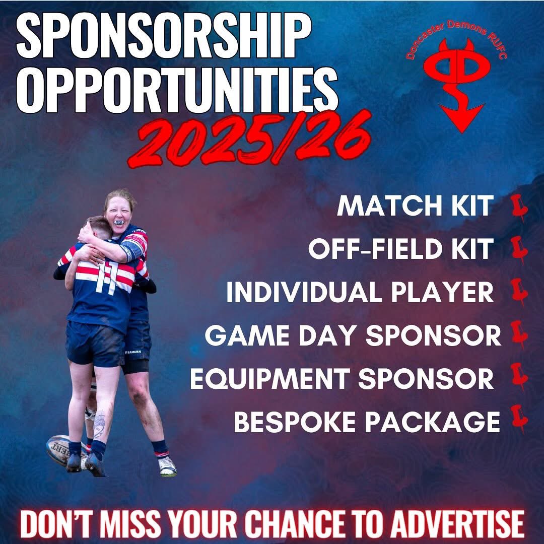 Doncaster Demons (@demonsrugby) on Twitter photo ๐๐๐ง๐ญ ๐ญ๐จ ๐๐๐ฏ๐๐ซ๐ญ๐ข๐ฌ๐ ๐ฐ๐ข๐ญ๐ก ๐ฉ๐ฎ๐ซ๐ฉ๐จ๐ฌ๐?
Sponsor a powerful team of women in rugby and align your brand with strength, teamwork, and ambitionโผ๏ธ
Your support helps us grow the game โ and puts your name in front of a passionate community. ๐๐๐ง๐ญ ๐ญ๐จ ๐๐๐ฏ๐๐ซ๐ญ๐ข๐ฌ๐ ๐ฐ๐ข๐ญ๐ก ๐ฉ๐ฎ๐ซ๐ฉ๐จ๐ฌ๐?
Sponsor a powerful team of women in rugby and align your brand with strength, teamwork, and ambitionโผ๏ธ
Your support helps us grow the game โ and puts your name in front of a passionate community.