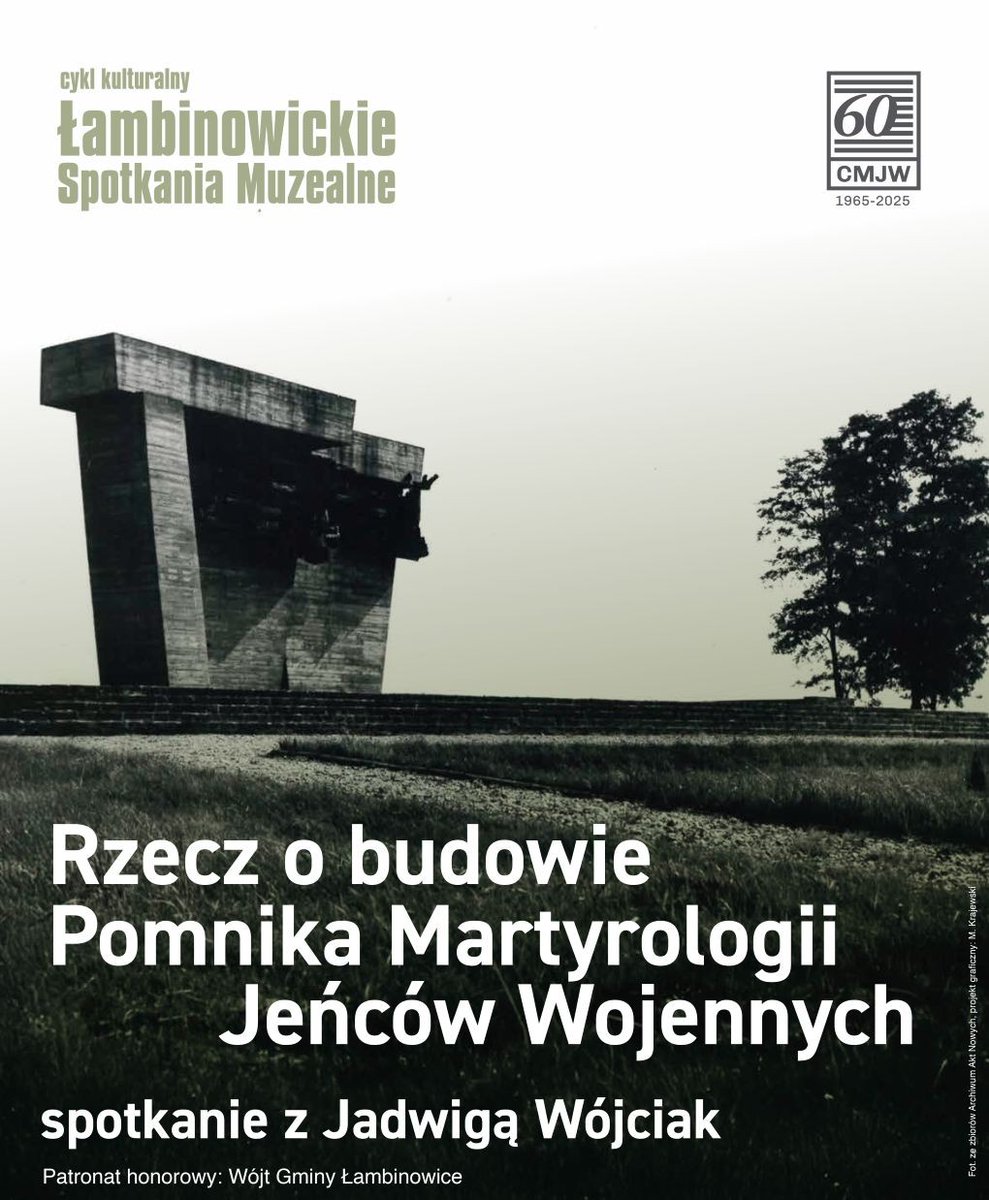 "Rzecz o budowie Pomnika Martyrologii Jeńców Wojennych" to tytuł ostatniego przed wakacjami spotkania z cyklu #ŁSM.
📅4 czerwca (środa)
🕔godz. 17.00
📍Muzeum w Łambinowicach
Zapraszamy!