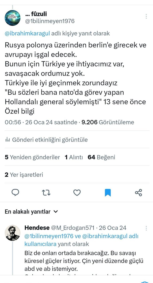 <a href="/ibrahimkaragul/">İbrahim Karagül</a> Daha öncede yazmıştım asıl kavga polonya üzerinden çıkacak.
Günün sonunda bu savaş alman rus savaşına dönüşecek,almanlar bu nedenle büyük silahlanmaya gidiyor.
Almanya Türkiye yakınlaşması dahada artacak. Ayrıca avrupada yahudi sürgünü görürseniz şaşırmayın.
