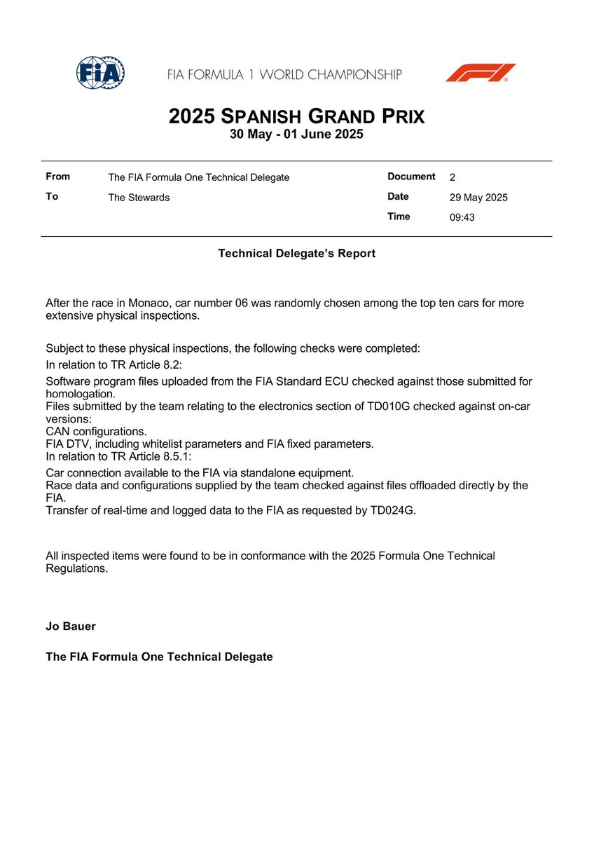 robertofunoat's tweet photo. Al termine della gara nel Principato di Monaco la Racing Bulls è stata selezionata dalla FIA per ispezione tecnica di dettaglio. La VCARB02 del driver francese ha superato con successo le verifiche del delegati FIA. #F1 #MonacoGP #FIA #PostCheckRace #RacingBulls #VCARB02 #Hadjar https://t.co/k29MGwS3J4