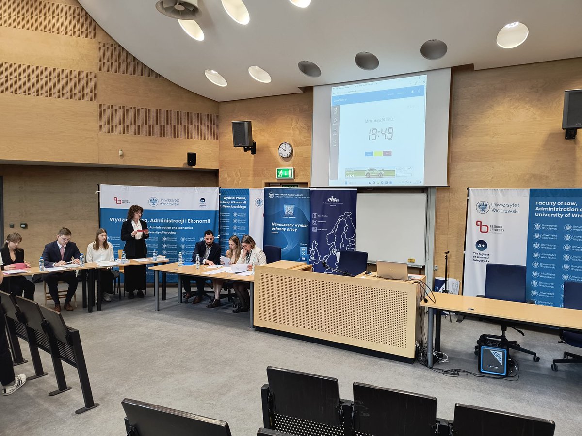 OIP_Wroclaw's tweet photo. Właśnie rozpoczęliśmy IV Lokalny Moot Court z Prawa Pracy, na Wydziale Prawa, Administracji i Ekonomii Uniwersytetu Wrocławskiego. Za wszystkich uczestników trzymamy kciuki! https://t.co/9gpsCJBIhc
