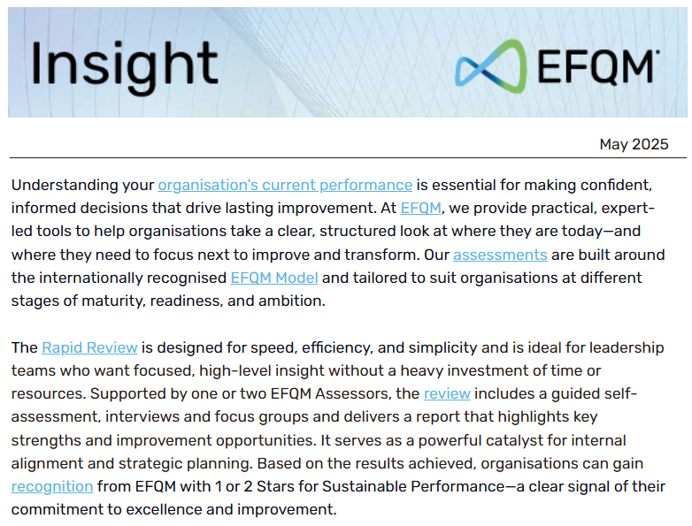 Keep up to date with the latest news from EFQM by registering for our monthly newsletter here bit.ly/47H99Ud