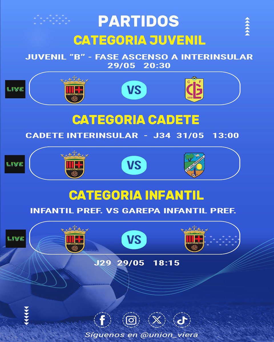 🔴⚫️PARTIDOS FUTBOL 11

Hoy comienza una nueva jornada para nuestros equipos de fútbol 11.

¡Les deseamos a todos la mayor de las suertes!

#Temporada24_25 
#ElEquipoDelBarrio
#VamosMiVierita🔴⚫️