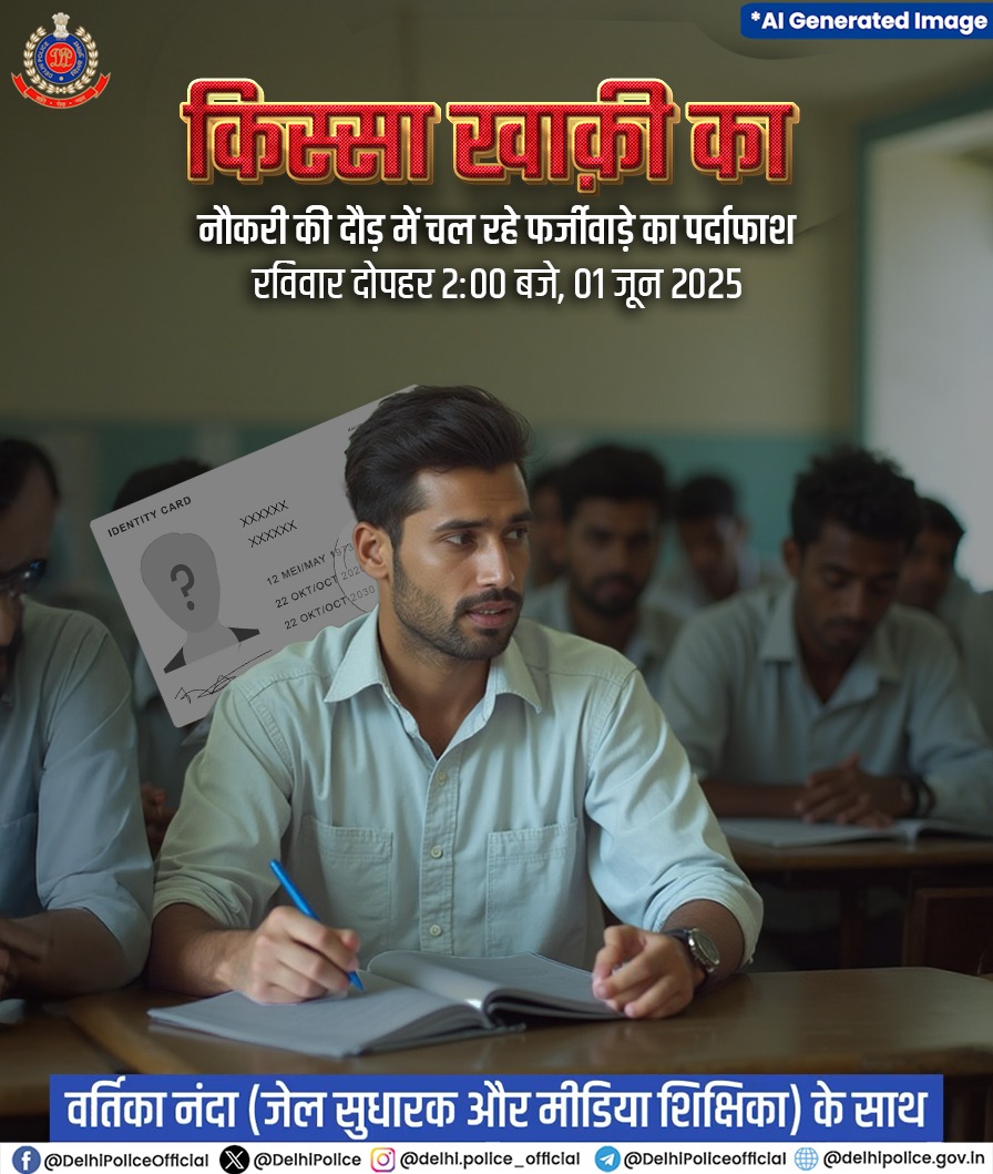 Delhi Police (@delhipolice) on Twitter photo ЁЯЫВрдЗрд╕ рд░рд╡рд┐рд╡рд╛рд░, #рдХрд┐рд╕реНрд╕рд╛_рдЦрд╛рдХреА_рдХрд╛ рдореЗрдВ рд╕реБрдирд┐рдП, рдЫрд╛рддреНрд░реЛрдВ рдХреА рдореЗрд╣рдирдд рдкрд░ рдЪреЛрдЯ рдХрд░рдиреЗ рд╡рд╛рд▓реЗ "рдлрд╝рд░реНрдЬрд╝реА рдЕрднреНрдпрд░реНрдереА" рдлрд░реНрдЬреАрд╡рд╛рдбрд╝реЗ рдХрд╛ рдкрд░реНрджрд╛рдлрд╝рд╛рд╢ рдХрд░рдиреЗ рд╡рд╛рд▓реА рджрд┐рд▓реНрд▓реА рдкреБрд▓рд┐рд╕ рдХреА рдЯреАрдо рдХреА рдХрд╣рд╛рдиреАред
01 рдЬреВрди 2025, рджреЛрдкрд╣рд░ 2 рдмрдЬреЗред
#DPPodcast
<a href="/vartikananda/">Vartika Nanda</a> ЁЯЫВрдЗрд╕ рд░рд╡рд┐рд╡рд╛рд░, #рдХрд┐рд╕реНрд╕рд╛_рдЦрд╛рдХреА_рдХрд╛ рдореЗрдВ рд╕реБрдирд┐рдП, рдЫрд╛рддреНрд░реЛрдВ рдХреА рдореЗрд╣рдирдд рдкрд░ рдЪреЛрдЯ рдХрд░рдиреЗ рд╡рд╛рд▓реЗ "рдлрд╝рд░реНрдЬрд╝реА рдЕрднреНрдпрд░реНрдереА" рдлрд░реНрдЬреАрд╡рд╛рдбрд╝реЗ рдХрд╛ рдкрд░реНрджрд╛рдлрд╝рд╛рд╢ рдХрд░рдиреЗ рд╡рд╛рд▓реА рджрд┐рд▓реНрд▓реА рдкреБрд▓рд┐рд╕ рдХреА рдЯреАрдо рдХреА рдХрд╣рд╛рдиреАред
01 рдЬреВрди 2025, рджреЛрдкрд╣рд░ 2 рдмрдЬреЗред
#DPPodcast
<a href="/vartikananda/">Vartika Nanda</a>