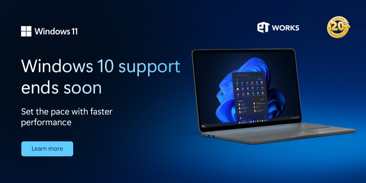etworksit's tweet image. In his latest blog, Marcus Evans from ET Works explains what this means for your business—and how to prepare.

📖 Read it here  zurl.co/u9uvW + try the EOS calculator  👉 zurl.co/Ei9aI 

#Windows11 #EOS #ETWorks #CyberSecurity #ITupgrade