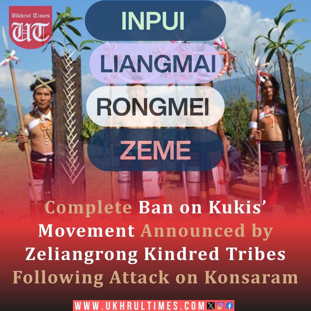 #Tamenglong: The Committee on Protection of Indigenous Peoples’ Ancestral Land (COPIPAL) has announced a complete ban on the movement of #Kukis across the territories of four major Indigenous tribes in #Manipur, namely, the #Inpui, #Liangmai, #Rongmei, and #Zeme, effective from