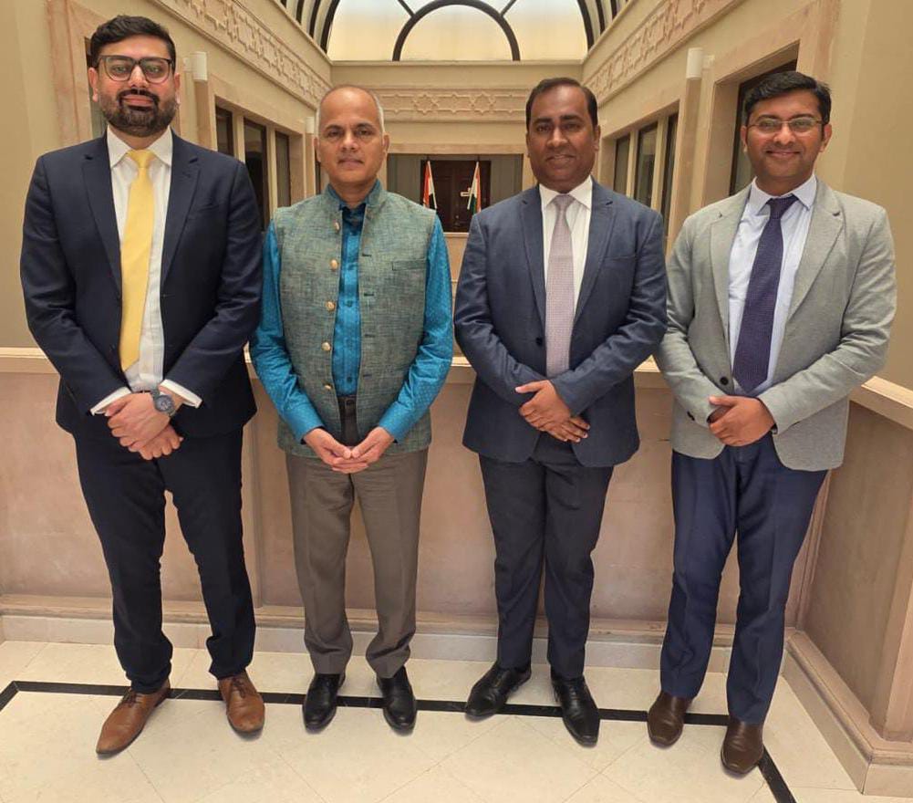 India in Oman (Embassy of India, Muscat) (@indemb_muscat) on Twitter photo Ambassador <a href="/AmbGVSrinivas/">gv srinivas</a> met with Tata Group to discuss potential collaborations and to focus on new innovations to deepen India-Oman connections. Ambassador <a href="/AmbGVSrinivas/">gv srinivas</a> met with Tata Group to discuss potential collaborations and to focus on new innovations to deepen India-Oman connections.