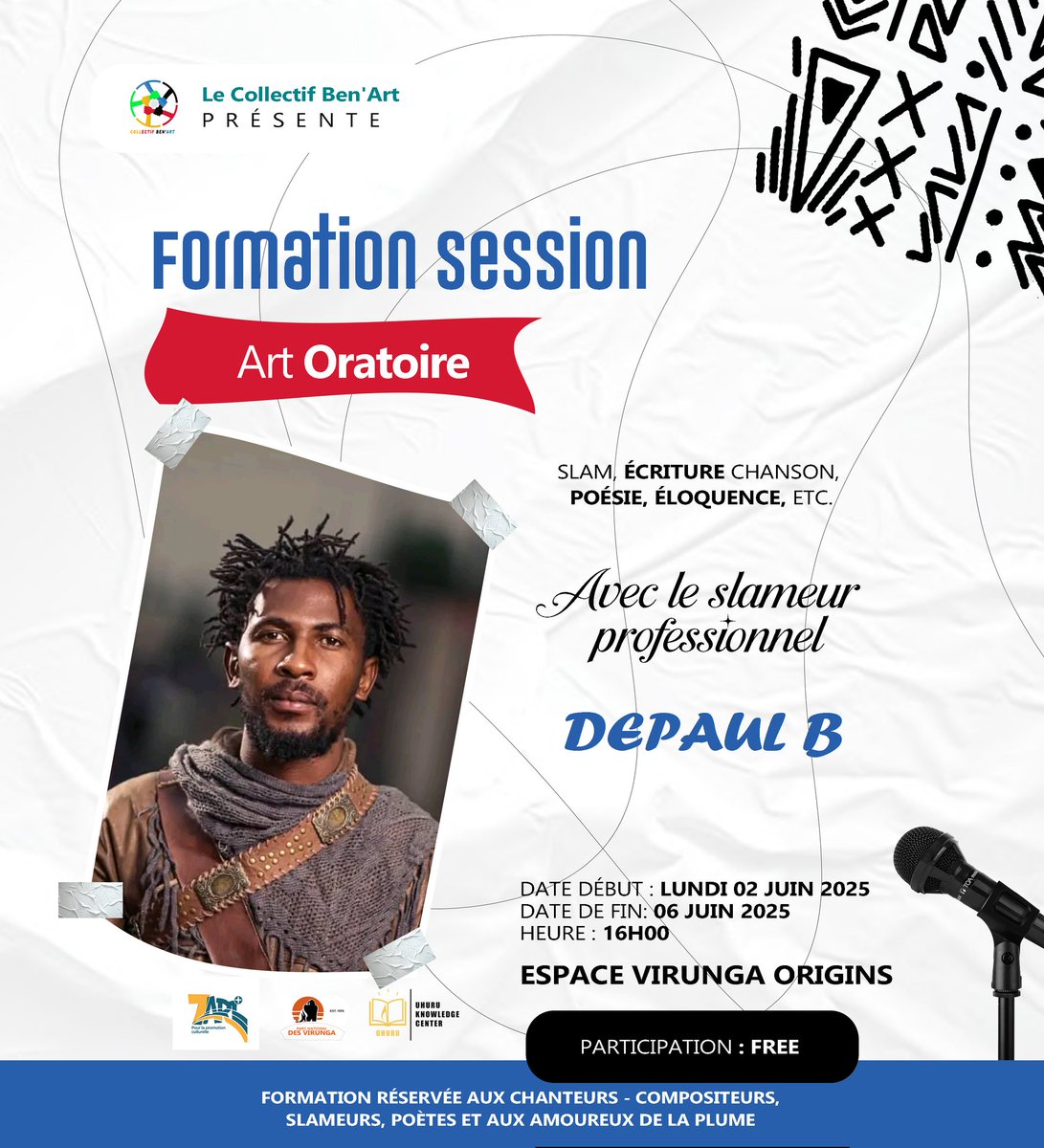 Nous serons à Beni avec <a href="/depaul_bakulu/">Depaul bakulu</a> pour partager un moment d’apprentissage mutuel, de transmission, de création et d’inspiration avec les jeunes amoureux de la plume.

Si vous  êtes intéressé par cette formation, rejoignez-nous à l’espace Virunga Origins ce 02 juin à 16h00'.