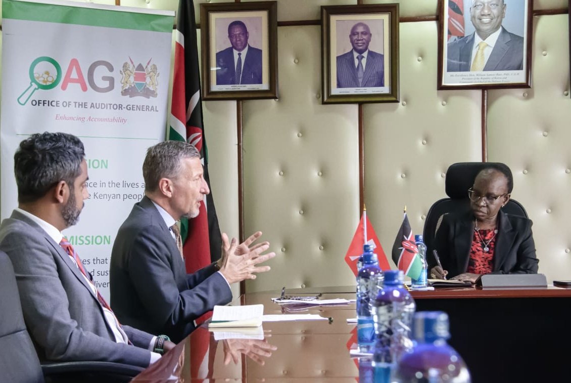Welcome:  Switzerland Ambassador to Kenya H.E Mirko Giulietti paid a courtesy call on the Auditor-General FCPA Nancy Gathungu, CBS. They discussed areas of mutual interest for collaboration.

#EnhancingAccountability