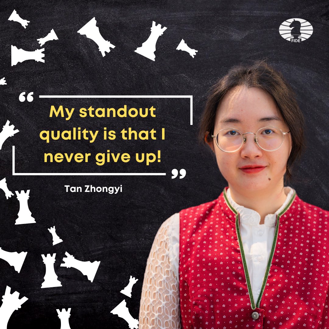 🎉 Happy 34th Birthday to 🇨🇳 GM Tan Zhongyi! 🥳

The 16th Women’s World Champion continues to inspire with her excellence and dedication to the game.

Here’s to another year of powerful moves—both on and off the board. 💫♟️
Wishing you health, happiness, and many victories ahead!