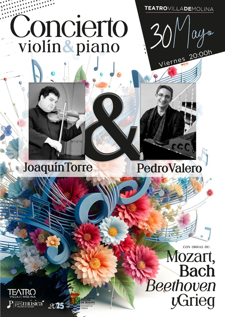 “El Violín Romántico”, el violinista Joaquín Torre y el pianista Pedro Valero recuperarán obras de Mozart, Bach, Beethoven o Grieg este viernes en el Teatro Villa radiomolina.com/podcast/el-vio…