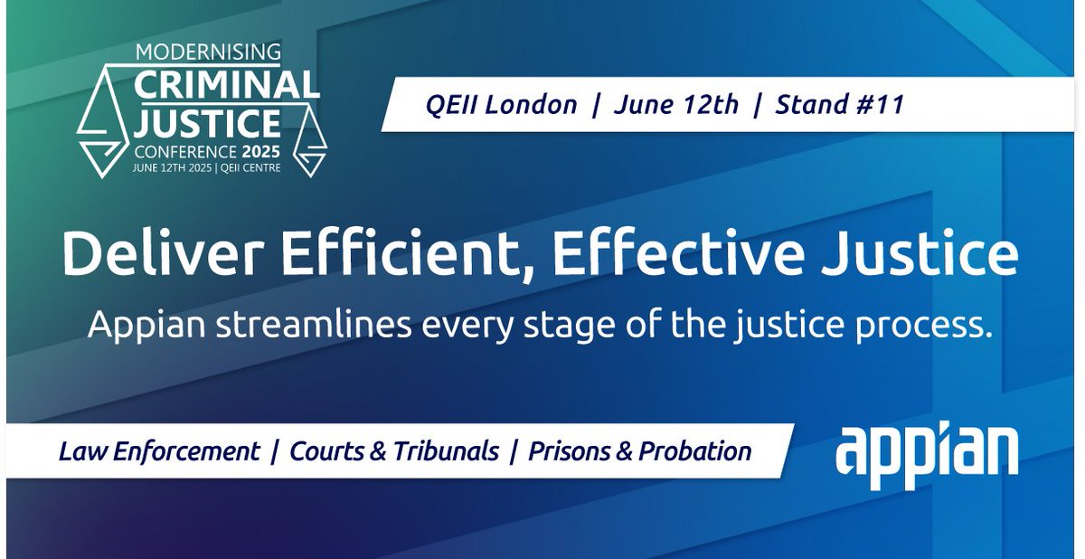 We're heading to the GovNet Modernising Criminal Justice Event, where the entire justice system comes together.

Visit us at stand #11 on June 12 to discover how better processes drive better outcomes across the justice journey: ap.pn/3EJi9Qb #TheProcessCompany