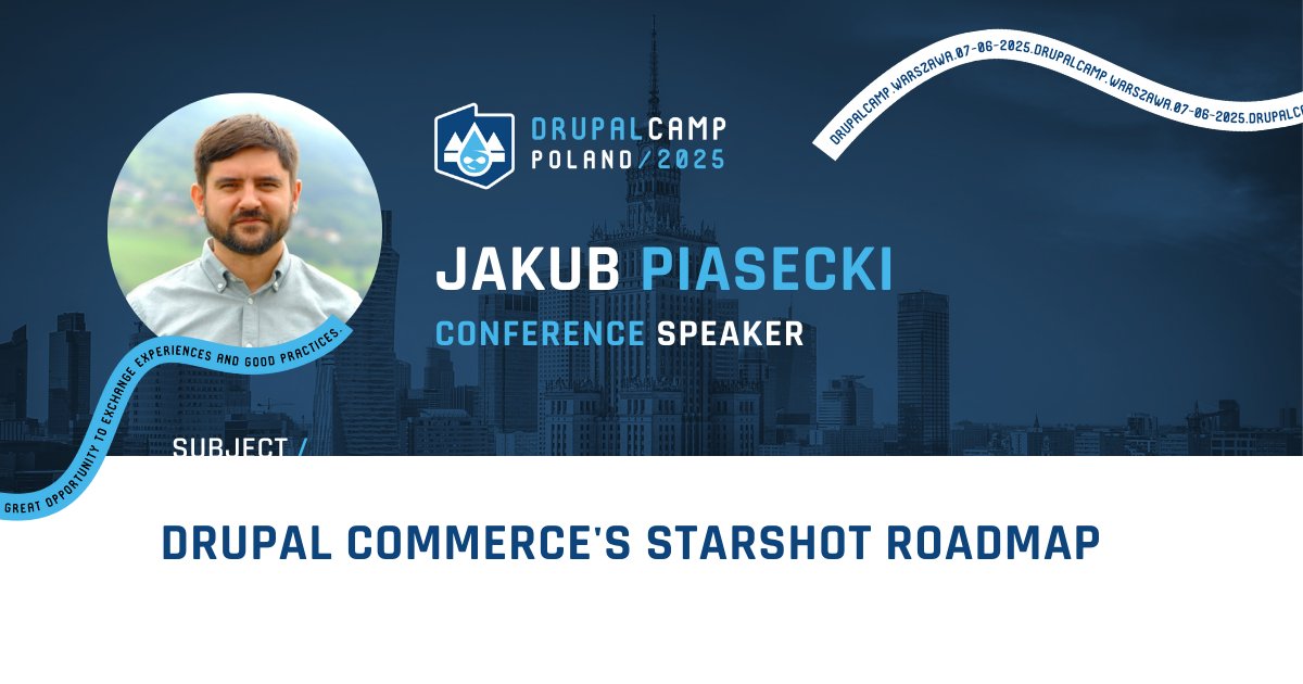DrupalCampPol's tweet image. How is #Drupal Commerce evolving with the new Drupal CMS vision?
Jakub Piasecki shares the roadmap, live demo and, what’s next: from Site Templates, to AI and more.
🔵 Check out the whole agenda: eu1.hubs.ly/H0kr_Db0
#DrupalCampPL #DrupalCommerce #Ecommerce