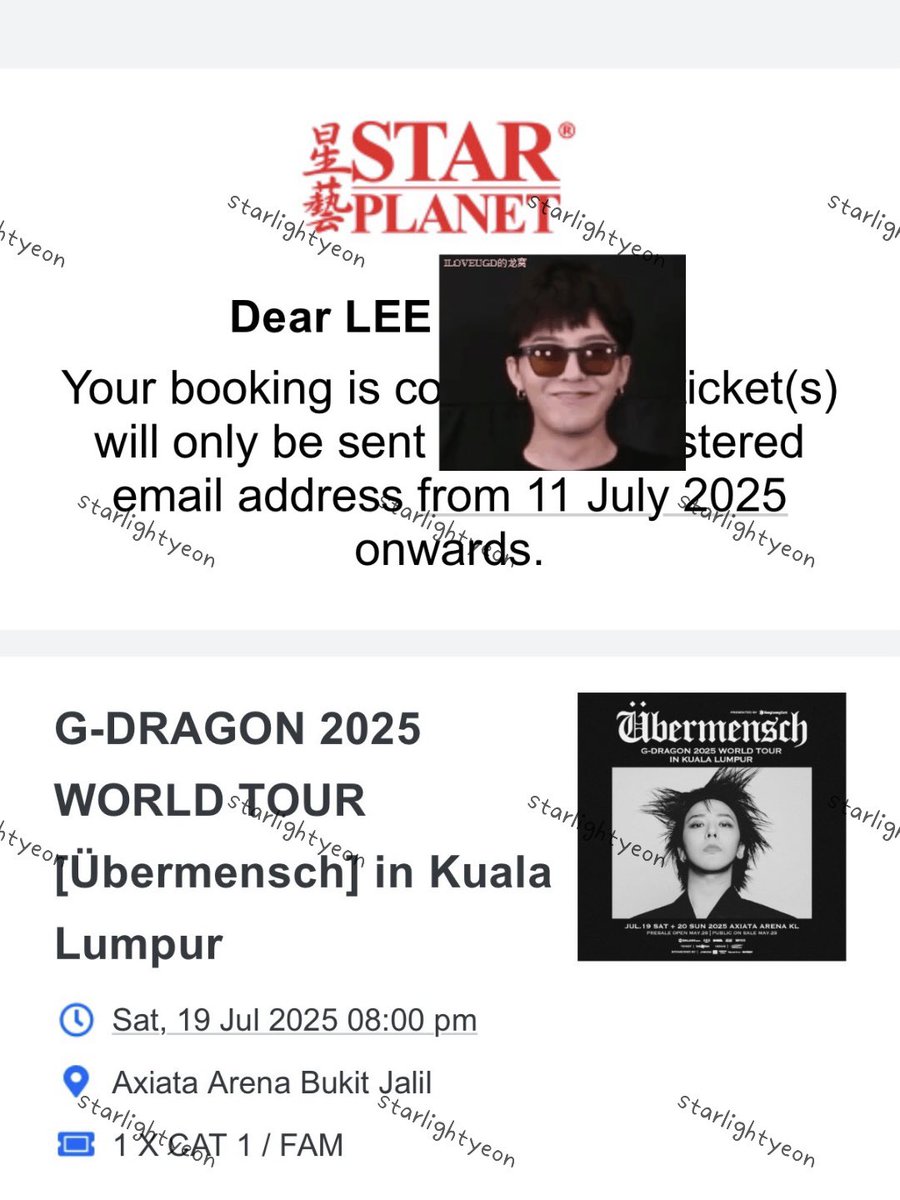 starlightyeon_'s tweet photo. 😎✌🏻 #GDRAGONinKL
今天的有够恐怖…幸好Presale买到了🙂‍↕️ https://t.co/lMfYfsUUEO
