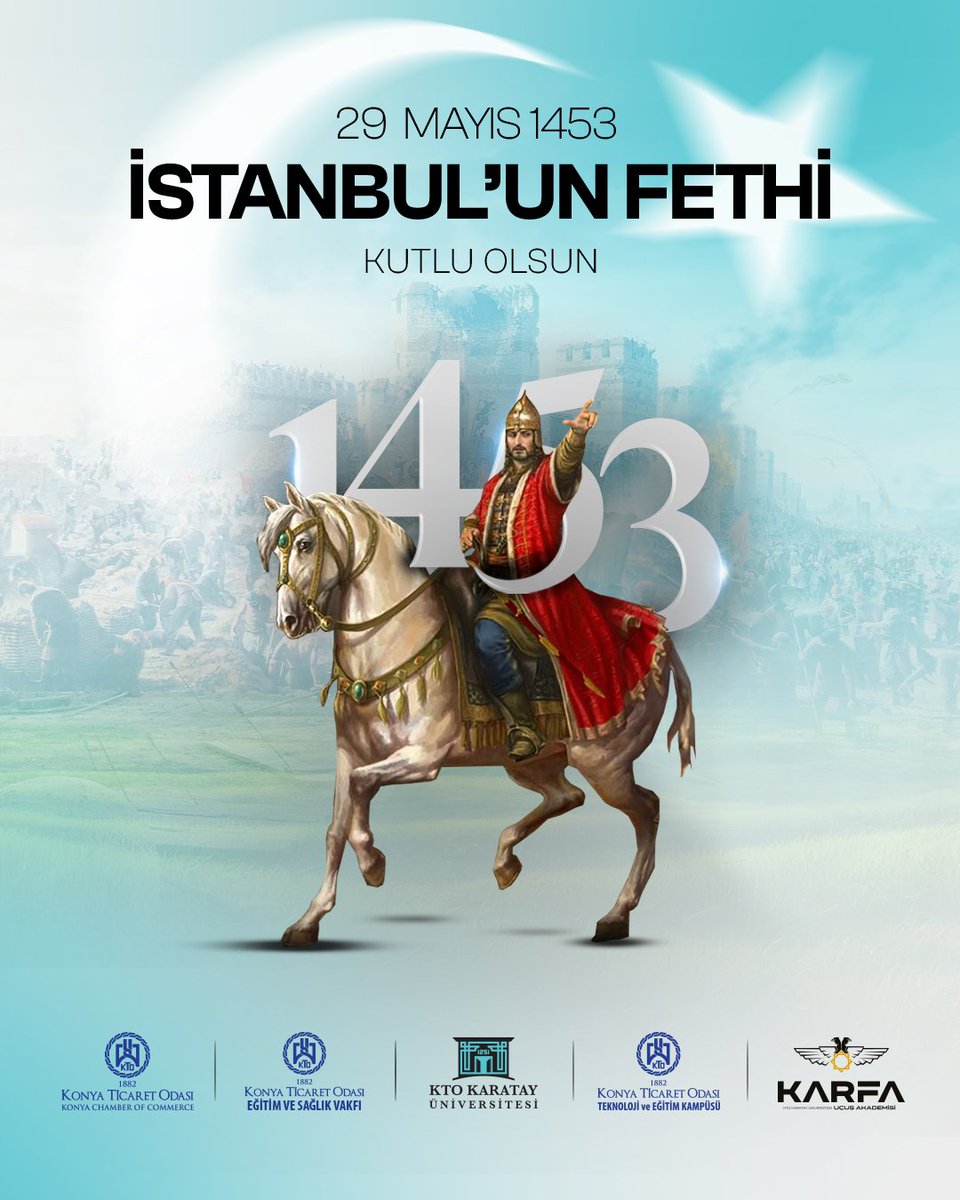 İstanbul’un Fethi’nin 572. yıl dönümünde, bir çağı kapatıp yeni bir çağı başlatan büyük komutan Fatih Sultan Mehmet Han’ı ve şanlı ordusunu rahmet, minnet ve saygıyla anıyoruz.

#29Mayıs1453 #İstanbulunFethi #FatihSultanMehmetHan
