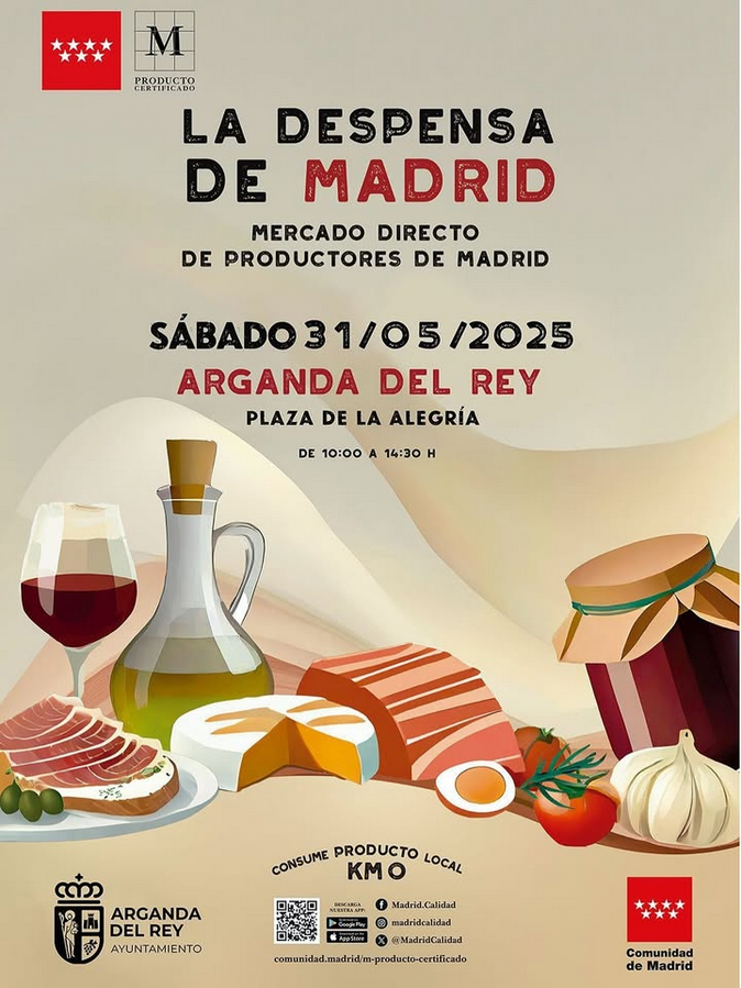 #Ferias | La Despensa de Madrid llega a Arganda del Rey

📰 tinyurl.com/yee35h2z

<a href="/MadridCalidad/">M Producto Certificado</a> 
<a href="/ComunidadMadrid/">Comunidad de Madrid</a> 
<a href="/madrifood/">Clúster Agroalimentario de la Comunidad de Madrid</a> 
<a href="/CarlosNovilloPi/">Carlos Novillo Piris</a> 
<a href="/DgdeOteo/">Ángel de Oteo</a> 
<a href="/Romanmunozs/">Román Muñoz Sánchez</a> 
<a href="/Arganda_Ayto/">Arganda del Rey</a>