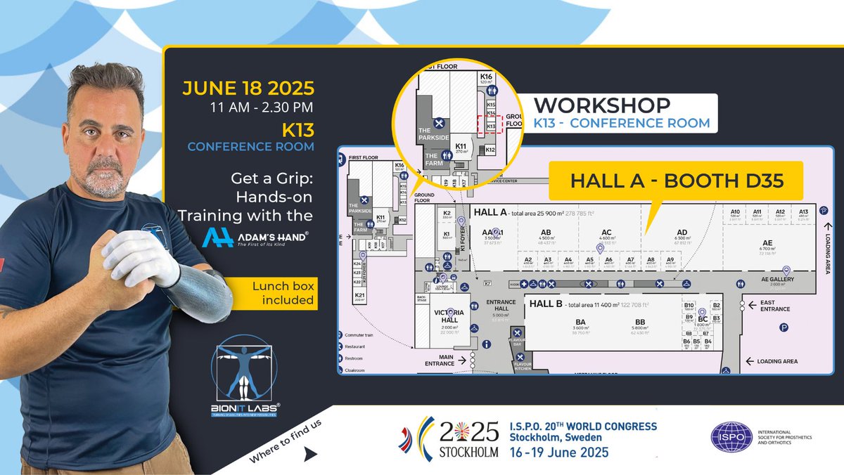 BionIT Labs (@adams_hand_) on Twitter photo The countdown to <a href="/ISPO_int/">ISPO International</a> 2025 has officially begun — 🦾 “Get a Grip” is our exclusive, hands-on workshop where you’ll experience the Adam’s Hand and its groundbreaking Fully-Adaptive Grip Technology up close.
Register now: forms.gle/FDQvDw32htPmLa…
#ISPO2025 #AdamsHand The countdown to <a href="/ISPO_int/">ISPO International</a> 2025 has officially begun — 🦾 “Get a Grip” is our exclusive, hands-on workshop where you’ll experience the Adam’s Hand and its groundbreaking Fully-Adaptive Grip Technology up close.
Register now: forms.gle/FDQvDw32htPmLa…
#ISPO2025 #AdamsHand
