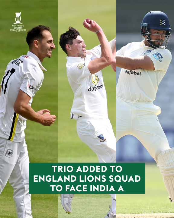 Zaman Akhter (Gloucestershire), Henry Crocombe (Sussex) and Max Holden (Middlesex) will join the England Lions squad ahead of this week’s four-day match against India Men A

Both matches will be exclusively streamed on ecb.co.uk and on the England Cricket app