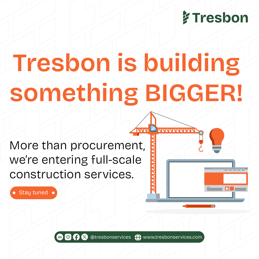 Tresbonservices's tweet photo. Say goodbye to messy procurement.
Say hello to seamless, tech-driven construction solutions.
We’re more than ready. Are you? #DigitalConstruction #Tresbon #ProcurementRevolution https://t.co/N6IXMwzkCr