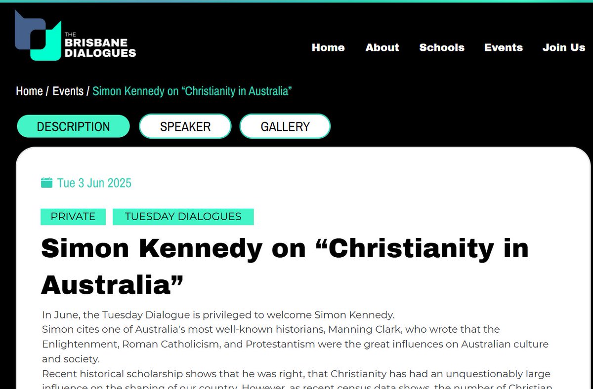Simon P. Kennedy (@spkenn1) on Twitter photo Looking forward to joining the good people at <a href="/BNEdialogues/">The Brisbane Dialogues</a> on Tuesday, to lead a discussion on 'Christianity in Australia". Looking forward to joining the good people at <a href="/BNEdialogues/">The Brisbane Dialogues</a> on Tuesday, to lead a discussion on 'Christianity in Australia".