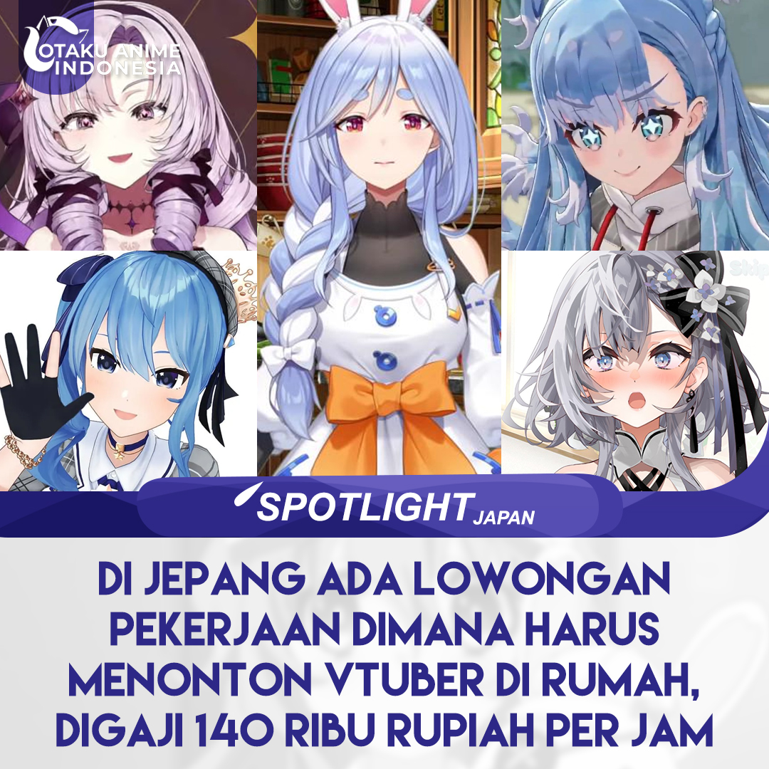 Otaku_Anime_Ind's tweet photo. Sebuah lowongan pekerjaan di Jepang menjadi sorotan para netizen karena pekerjaannya hanya menonton vtuber (virtual youtuber) di rumah, dengan digaji ¥1.230 (sekitar 140rb) per jamnya.

Pekerjaan ini diperuntukkan bagi para penyandang disabilitas dan bersifat kerja di rumah, https://t.co/rZ7j3ODvFC