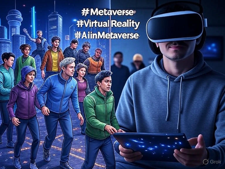 TheChronicleAI's tweet photo. AI & the Metaverse: Imagine AI-powered NPCs with dynamic personalities, realistic environments crafted in real-time, and personalized VR experiences. ๐คฏ Is this hype or the future? Let's explore! #Metaverse #VirtualReality #AIinMetaverse https://t.co/qsUCCmAM8v