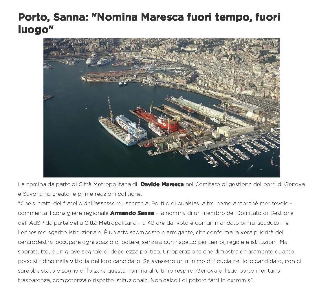 caputmallei's tweet image. @armando_sanna  dall’alto del suo CV e @primocanale si dimenticano che nel 2017 #Marcodoria sindaco uscente di csx si è auto nominato membro del comitato di gestione del Porto di Genova mentre #Maresca ha un CV eccellente e indipendente. Tanto per rispetto istituzionale.