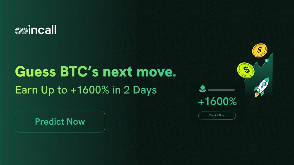 Think you can predict $BTC's next move?

Earn up to +1600% in just 2 days with Coincall’s Prediction. Predict big, win big. 

Simple. Fast. High-reward.

Tap in &amp; make your move now
🔗 coincall.com/event-contract 

Are you new? 

Sign up via the unique link below, trade at least