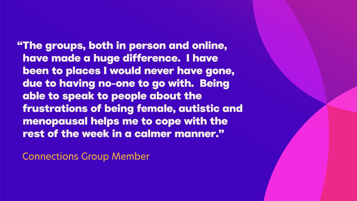 📣 Our Connections Project is open to new sign ups!

Connections is a programme aimed at tackling loneliness and isolation and is open to autistic adults aged 25 and over. 

Learn more about the project here 👇

 bit.ly/47rJdMB