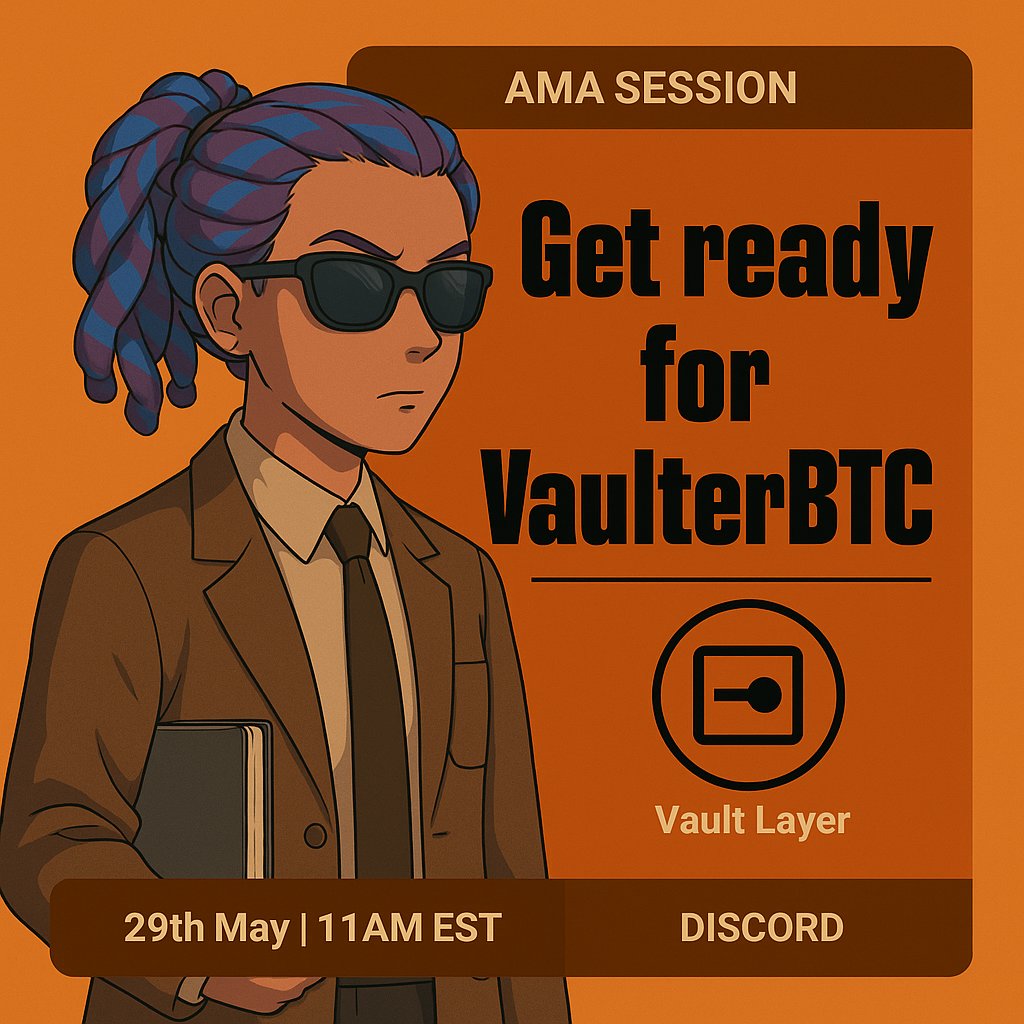 Core Community🔶 (@communityofcore) on Twitter photo Happy thursday! Get ready for <a href="/VaultLayer/">Vault Layer</a>!
Come and see how Vaulter AI Agent works so you have more time for yourself
Time: 11am EST
Where: Discord Happy thursday! Get ready for <a href="/VaultLayer/">Vault Layer</a>!
Come and see how Vaulter AI Agent works so you have more time for yourself
Time: 11am EST
Where: Discord