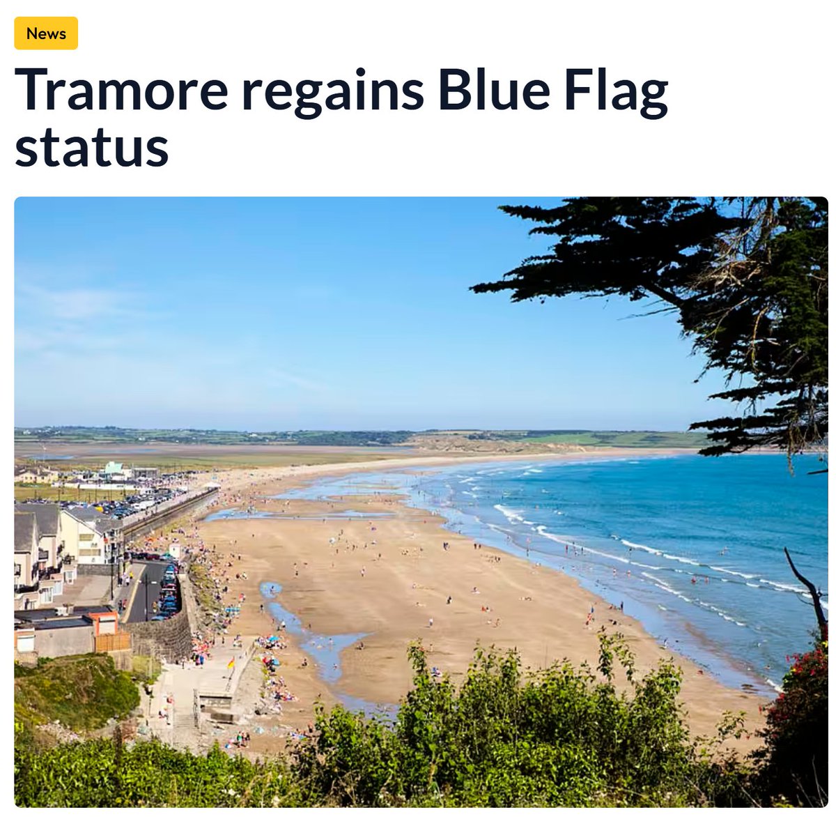 Dublin tourist visitor numbers for Tramore are down dramatically the last year. Tramore regains blue flag. Doesn't take a genius to put two and two together. #CleanSea