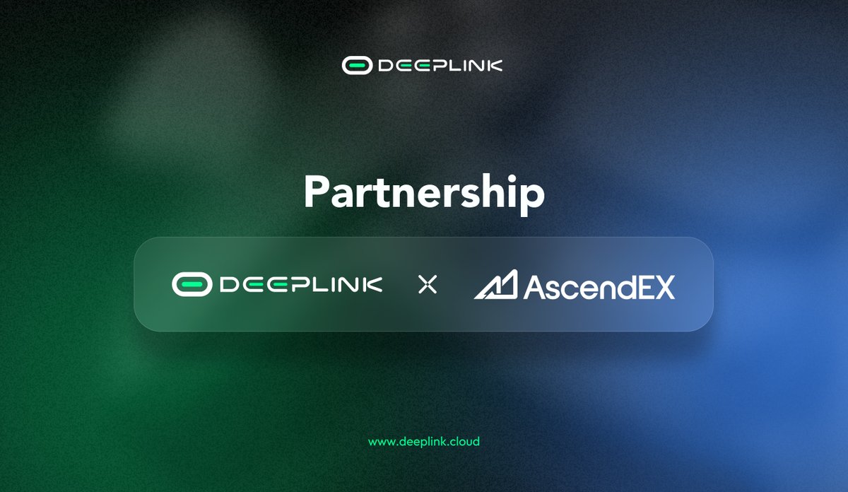 We’re proud to announce a new partnership with <a href="/AscendEX_/">AscendEX</a> , a top 10 global crypto exchange known for helping blockchain projects scale through strategic infrastructure, staking, and market reach.

As Deeplink continues to grow its presence across global gaming and DePIN