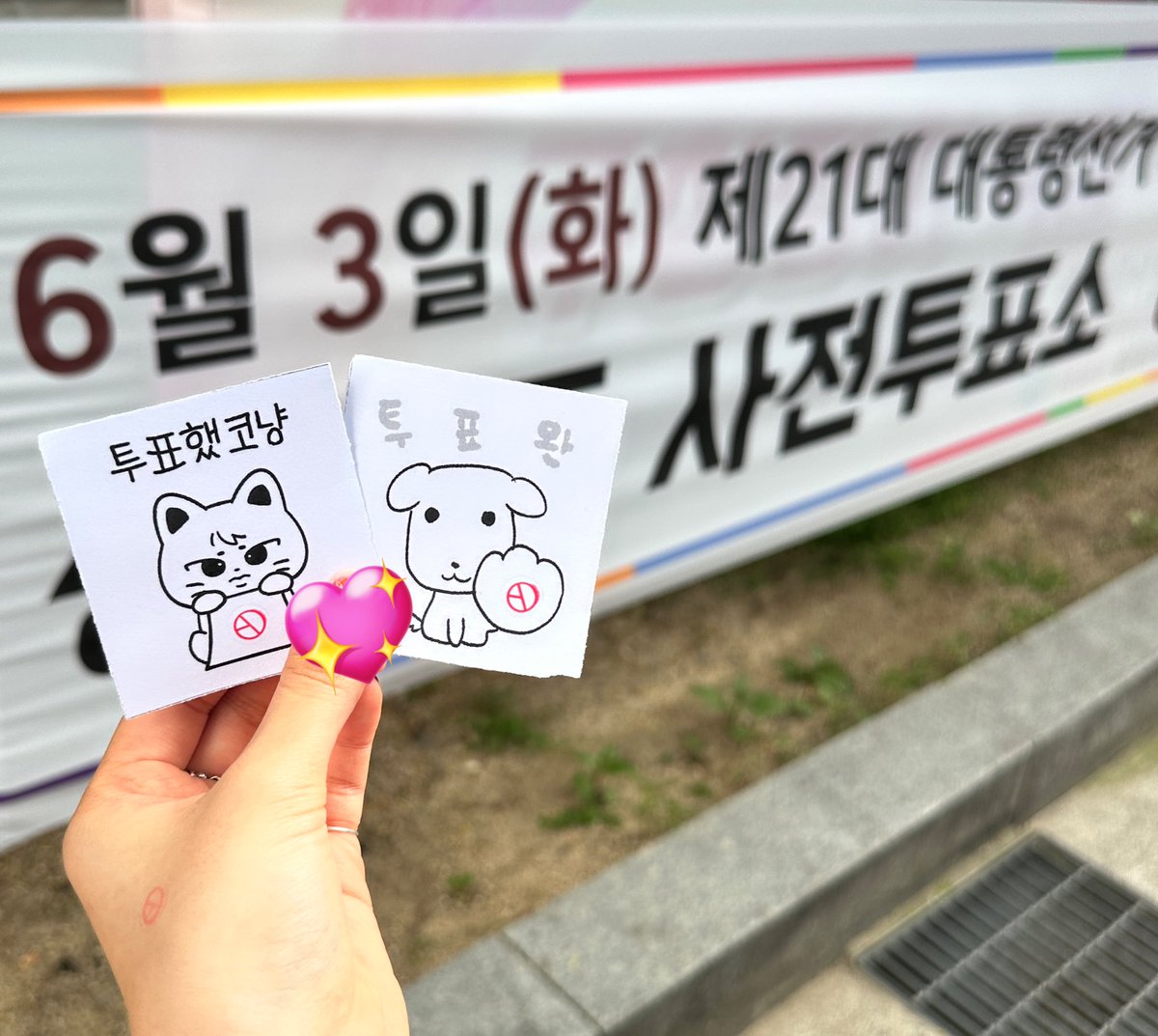코냥이랑 가나디 데리구 사전투표 완🗳️🐾