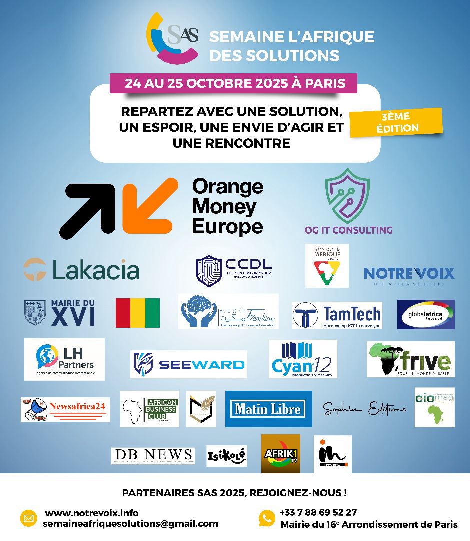 🚨 ANNONCE OFFICIELLE
@DBnews partenaire de la Semaine l'Afrique des Solutions 2025 🤝
📅 24-25 OCT 2025 
📍 Mairie Paris 16e 
🎯 Solutions • Espoir • Action • Rencontres

L'Afrique qui gagne se retrouve à Paris !
Votre pass 👉 my.weezevent.com/semaineafrique…
#SAS2025 #Innovation