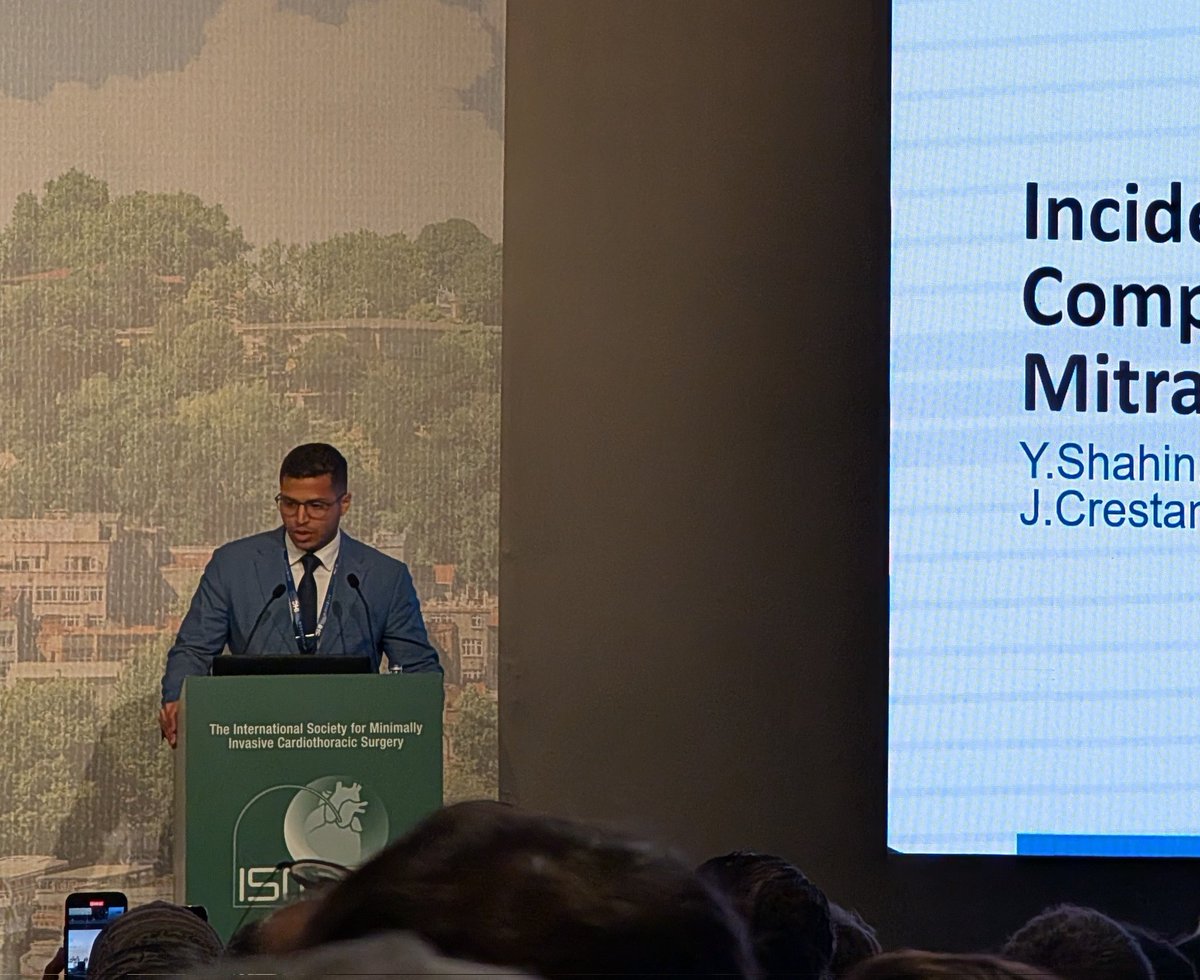 Arman Arghami (@arghami) on Twitter photo Congratulations to <a href="/YoussefShahinMD/">Youssef Shahin</a> on a wonderful presentation showing another benefit of robotic surgery, having a lower rate of post operative afib as compared to open mitral repair. #ISMICS2025 <a href="/MayoClinicCVS/">Mayo Clinic Cardiac Surgery</a> Congratulations to <a href="/YoussefShahinMD/">Youssef Shahin</a> on a wonderful presentation showing another benefit of robotic surgery, having a lower rate of post operative afib as compared to open mitral repair. #ISMICS2025 <a href="/MayoClinicCVS/">Mayo Clinic Cardiac Surgery</a>