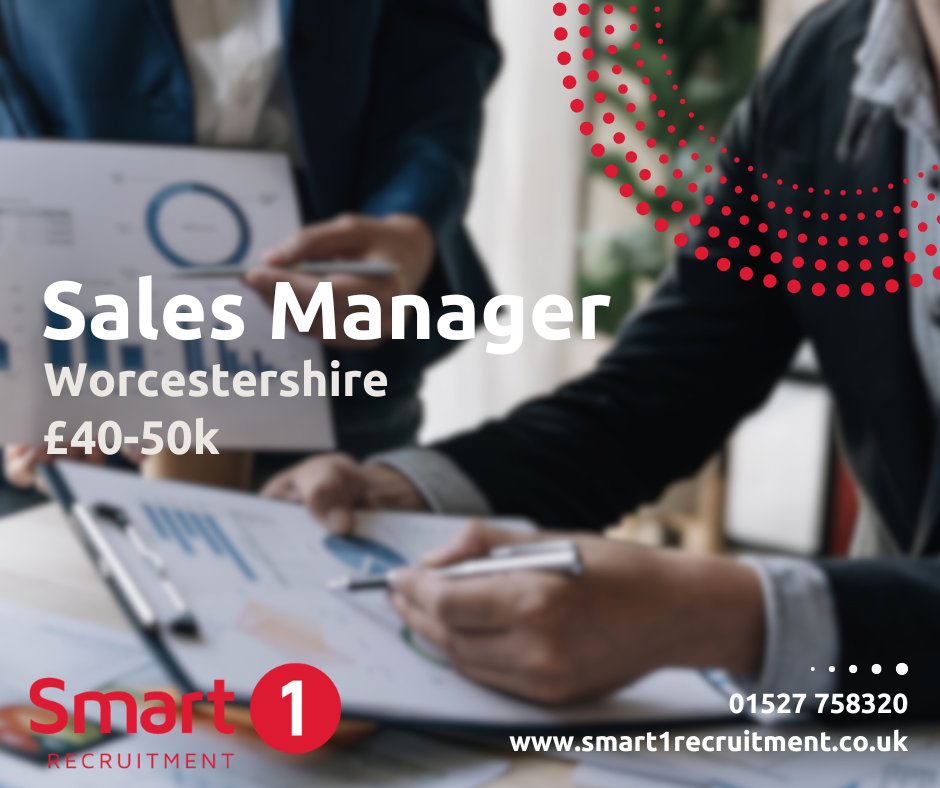 New job, just in!

⭐Sales Manager
Stourport-on-Severn, Worcestershire
£40,000 to £50,000 DOE

More info and how to apply: smart1recruitment.co.uk/vacancies-and-…

#jobsinworcestershire #jobsinsales #salesmanagerjobs #careers