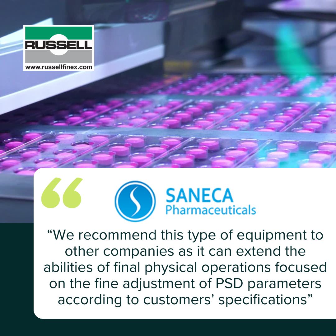 Processing up to 400 kilograms of APIs per shift, Saneca Pharmaceuticals has significantly increased productivity and now can meet diverse customer requirements.

Find out how here: russellfinex.com/en/case-studie…
