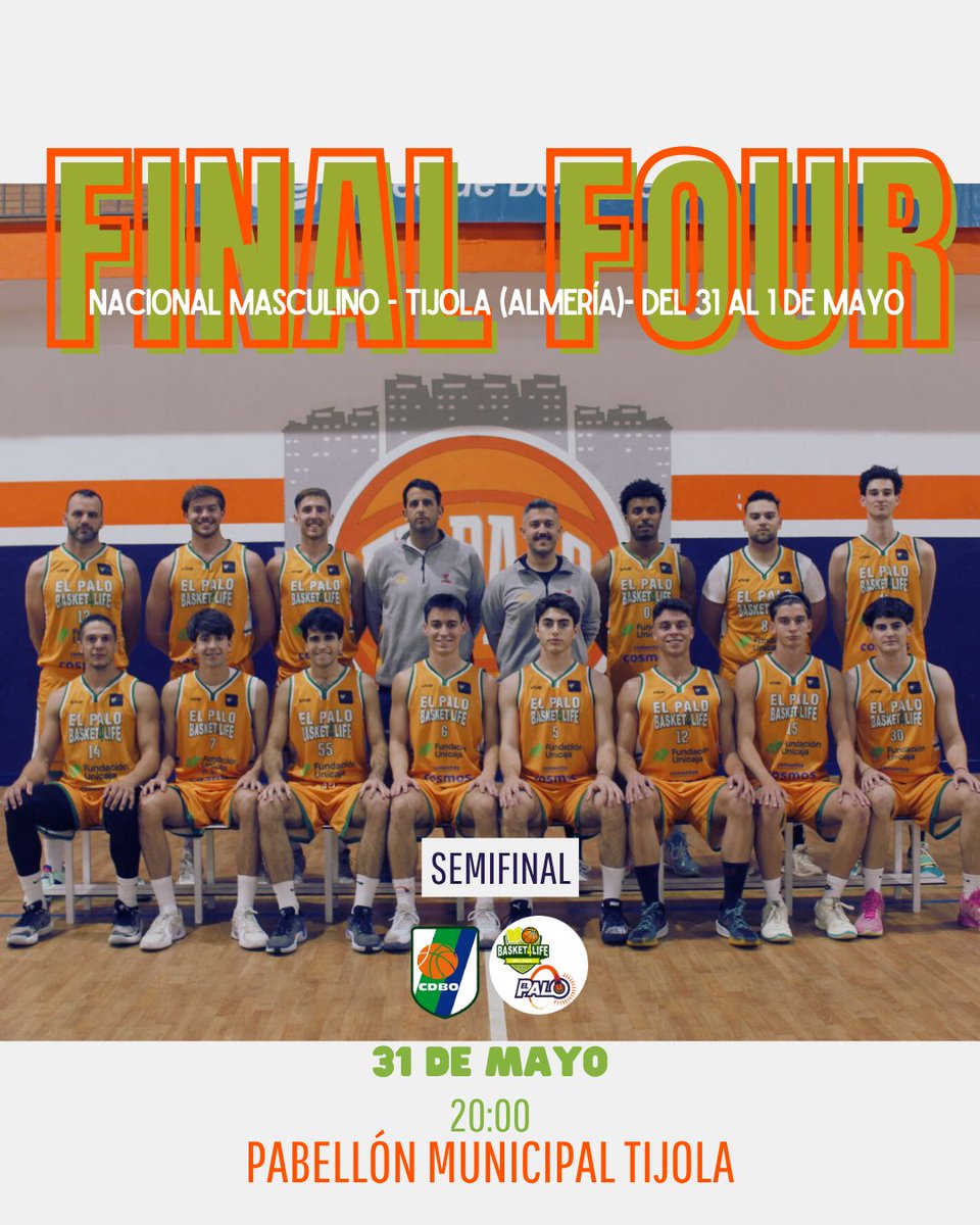 AD Basket 4Life (@b4lmalaga) on Twitter photo El Nacional Masculino quiere más🔥
Este finde jugamos la Final Four de 1ª Nacional.Con el ascenso ya conseguido, el equipo quiere cerrar la temporada a lo grande
📍 SEMIFINAL: Viernes 31 mayo 20:00
Si ganamos, jugaremos la final ante Náutico Sevilla o PG Alcalá.
<a href="/FundUnicaja/">Fundación Unicaja</a> El Nacional Masculino quiere más🔥
Este finde jugamos la Final Four de 1ª Nacional.Con el ascenso ya conseguido, el equipo quiere cerrar la temporada a lo grande
📍 SEMIFINAL: Viernes 31 mayo 20:00
Si ganamos, jugaremos la final ante Náutico Sevilla o PG Alcalá.
<a href="/FundUnicaja/">Fundación Unicaja</a>