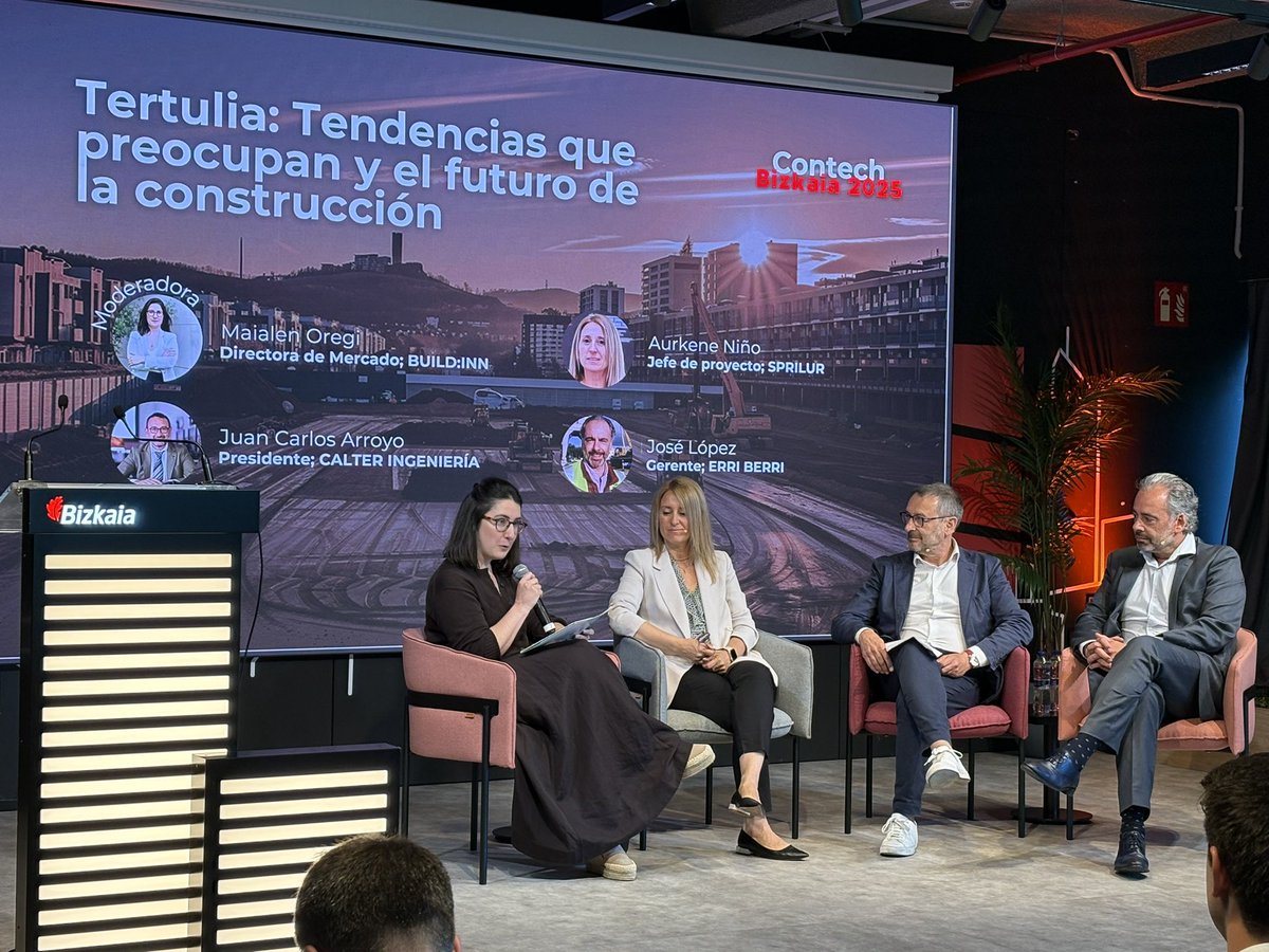 <a href="/Gob_eus/">Eusko Jaurlaritza - Gobierno Vasco</a> <a href="/Bizkaia/">Bizkaiko Foru Aldundia/Diputación Foral de Bizkaia</a> 👥Damos paso a la mesa redonda donde abordaremos las tendencias que preocupan y cuál es el futuro de la construcción

Participan:
Maialen Oregi. <a href="/BuildinnCluster/">BUILD:INN, Basque Construction Cluster</a>
Aurkene Niño. #SPRILUR
José López. #ErriBerri
Juan Carlos Arroyo. <a href="/calterstruct/">CALTER</a>