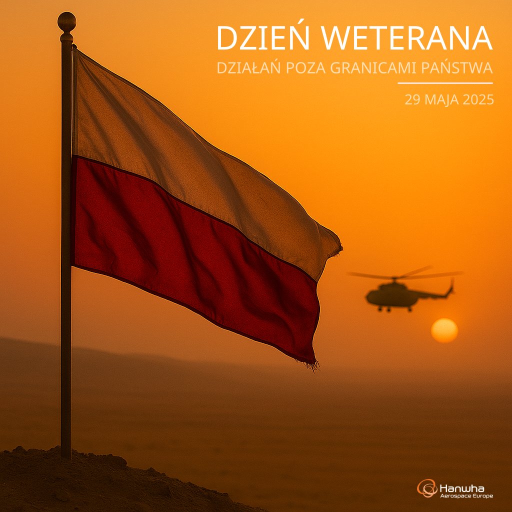 #Szacunek i #Wsparcie – pod tymi hasłami obchodzimy dziś w Polsce #DzieńWeterana.

#HanwhaAerospaceEurope pragnie w przekazać wyrazy najwyższego szacunku oraz uznania wszystkim żołnierzom, którzy służyli i służą w misjach zagranicznych.

Jako partner strategiczny STOWARZYSZENIA