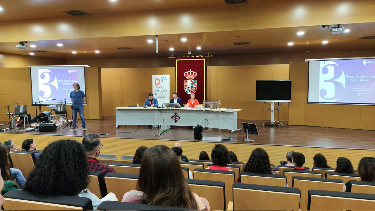 Hoy celebramos la final del concurso Tesis en tres minutos #3MT 2025 en <a href="/uclm_es/">Universidad de Castilla-La Mancha</a> , dentro de un evento de divulgación científica organizado por <a href="/UCLMeid/">UCLM EID</a>