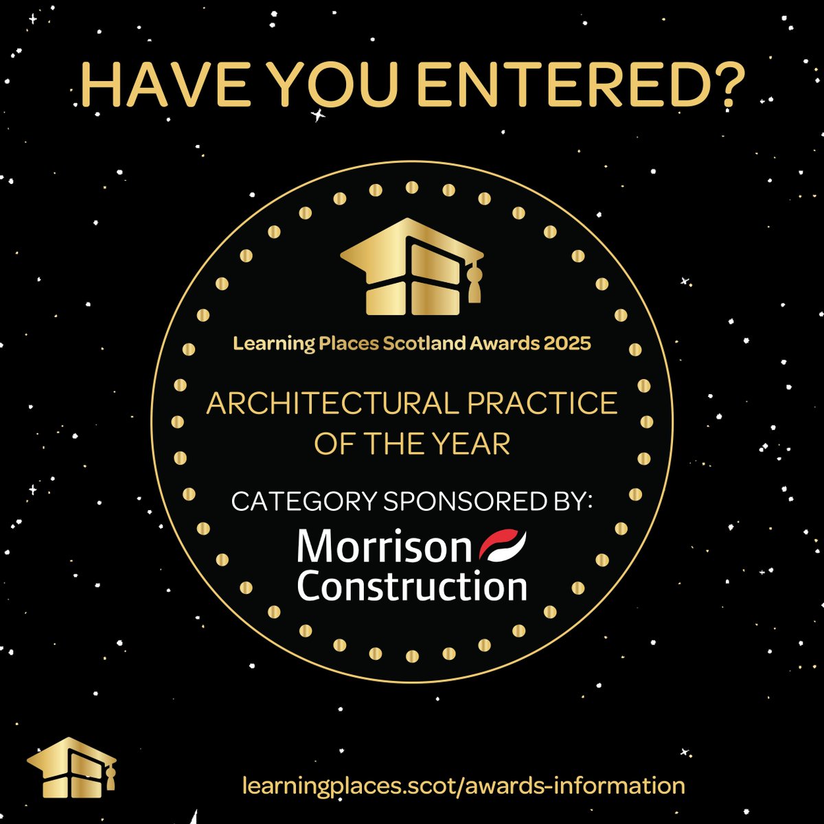 🏆Could your team be crowned Architectural Practice of the Year?🏆

🔗 Entries are now open – don’t miss the opportunity to be recognised at the forefront of educational design.

👉 Submit your entry today: learningplaces.scot/awards-categor… 

Deadline: Monday 9 June