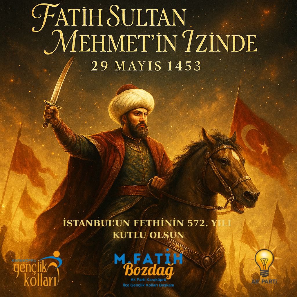 KARAKÖPRÜ AK GENÇLİK (@akgenckarakopru) on Twitter photo Peygamber Efendimiz (S.A.V) ‘in Muştusuna eren Fatih Sultan Mehmet Han ve tüm Şehitlerimizi Rahmetle anıyoruz.
<a href="/avyusufibis/">Yusuf İBİŞ</a> <a href="/milhamigunbegi/">Mehmet İlhami GÜNBEGİ</a> <a href="/furkankucukk_/">Furkan KÜÇÜK</a> <a href="/avorhancelik/">Av. Orhan ÇELİK</a>
<a href="/FBozdag63/">Muhammet Fatih Bozdağ</a> Peygamber Efendimiz (S.A.V) ‘in Muştusuna eren Fatih Sultan Mehmet Han ve tüm Şehitlerimizi Rahmetle anıyoruz.
<a href="/avyusufibis/">Yusuf İBİŞ</a> <a href="/milhamigunbegi/">Mehmet İlhami GÜNBEGİ</a> <a href="/furkankucukk_/">Furkan KÜÇÜK</a> <a href="/avorhancelik/">Av. Orhan ÇELİK</a>
<a href="/FBozdag63/">Muhammet Fatih Bozdağ</a>