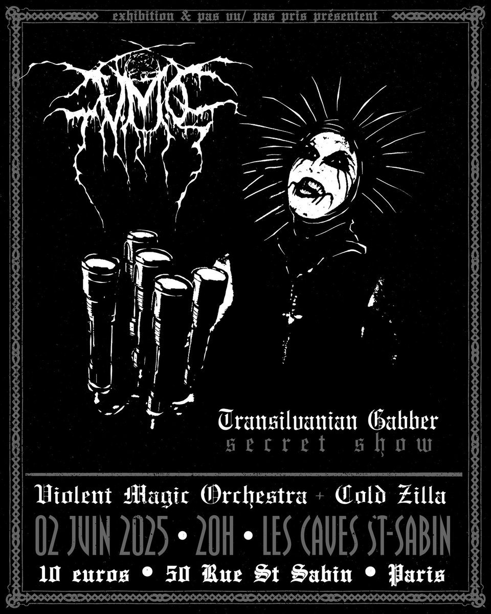 Lundi! PARIS! 
Gabber de Caves! 
VMO et Cold Zilla. 
10 euros. Préventes dispo vendredi à 23h59.