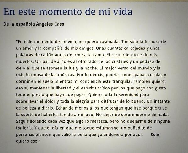 Sobre la importancia de los pequeños placeres y las grandes personas: saber dosificar la vida para comprender los motivos que cada día nos permiten apreciar nuestro lugar en el mundo, y el que los demás tienen en él.