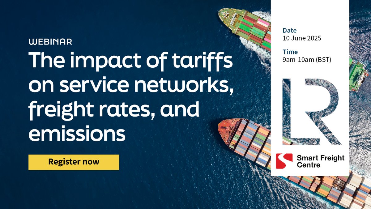 Join LR and Smart Freight Centre for a webinar on 10 June where our experts will analyse how geopolitical issues and conflicts are influencing global supply chains, freight rates and emissions.

Register here: loom.ly/dWAYopo #SupplyChain #Freight #Geopolitics