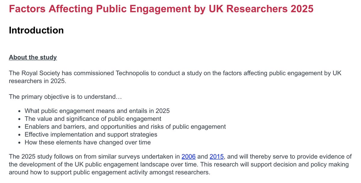 NIHR North West London PSRC (@psrc_nwl) on Twitter photo 📝The <a href="/royalsociety/">The Royal Society</a>, the UK’s national academy for science, is conducting a survey on the factors affecting #PublicEngagement by UK researchers in 2025.
Please complete the survey to help shape support for researchers’ public engagement activities:
🔗research.net/r/RS_public_en… 📝The <a href="/royalsociety/">The Royal Society</a>, the UK’s national academy for science, is conducting a survey on the factors affecting #PublicEngagement by UK researchers in 2025.
Please complete the survey to help shape support for researchers’ public engagement activities:
🔗research.net/r/RS_public_en…